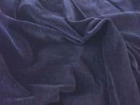 Luxury 100% Cotton Velvet Velour Fabric Material - NAVY
